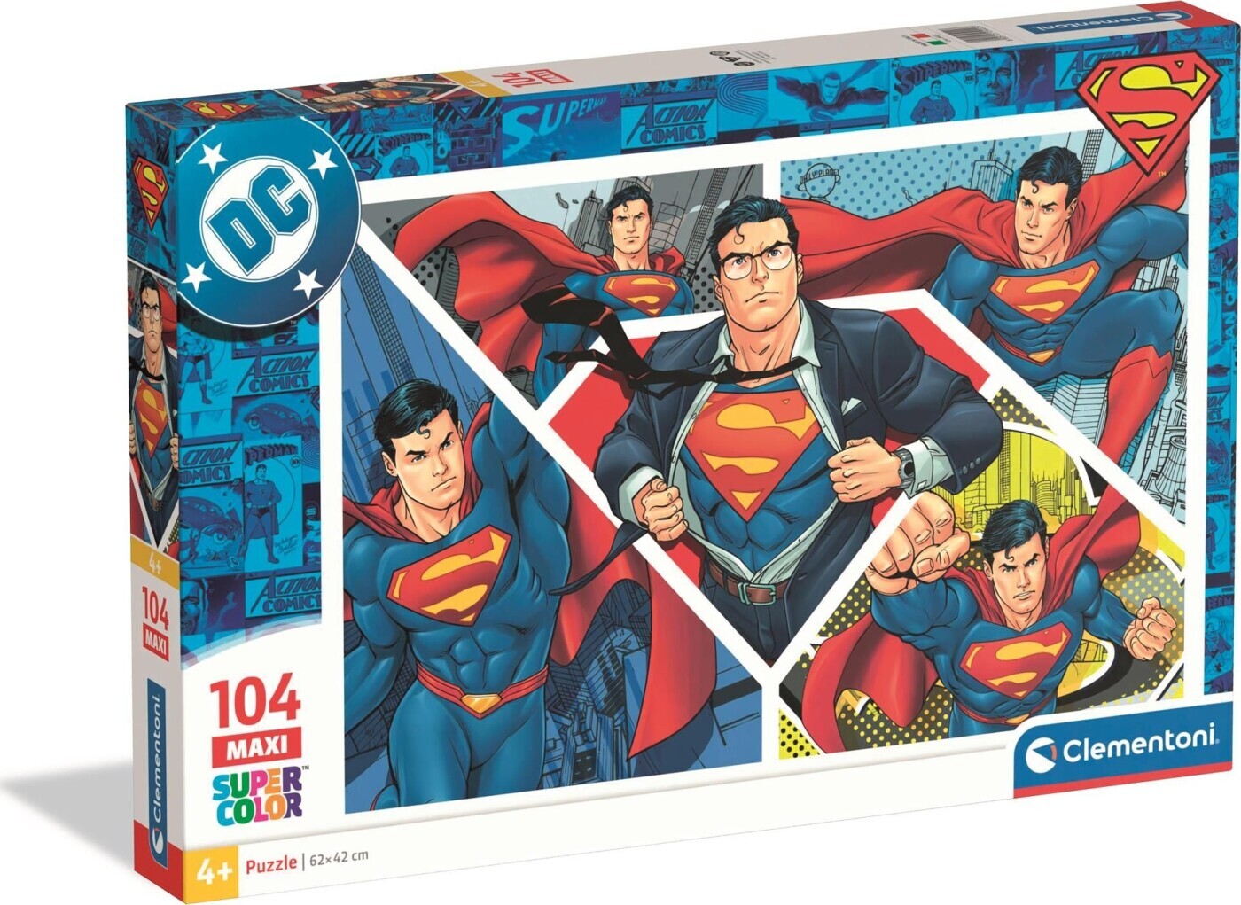 Clementoni   Superman Puzzle   104 Brikker   Maxi Puslespil