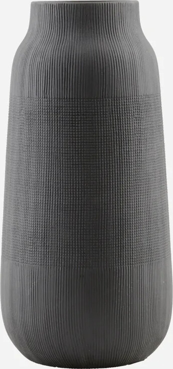 House Doctor Vase   Groove   Mellem   Sort