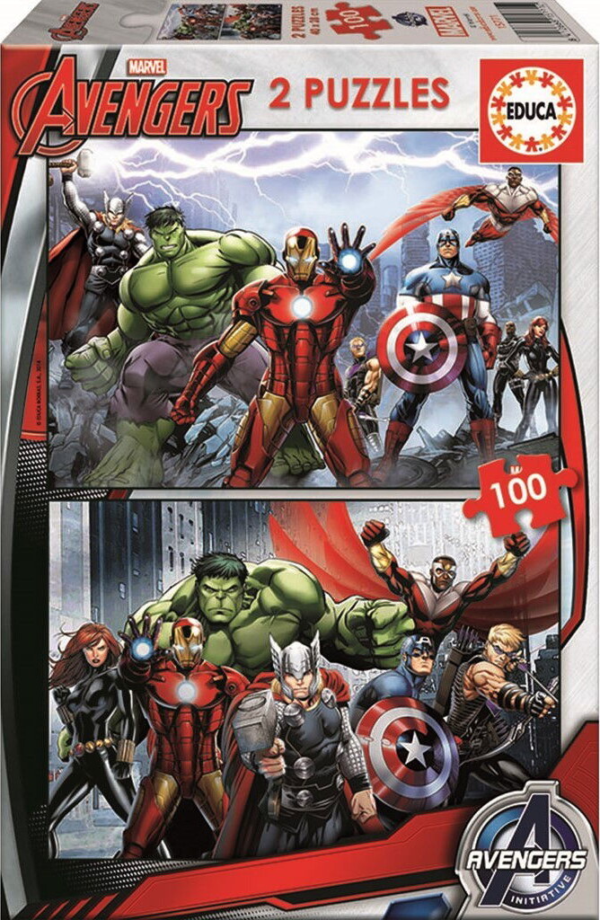 Marvel Avengers Puslespil 2 X 100 Brikker Educa
