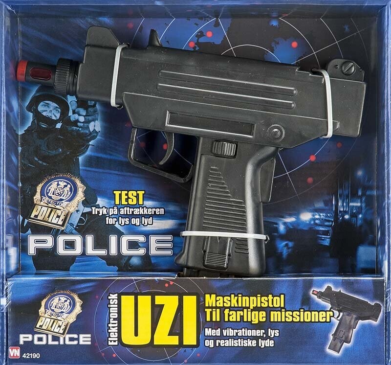 Politi Legetøj Elektronisk Uzi Gevær