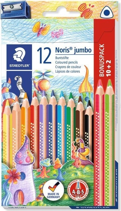 Staedtler Trekantede Farveblyanter   Noris Jumbo   12 Stk